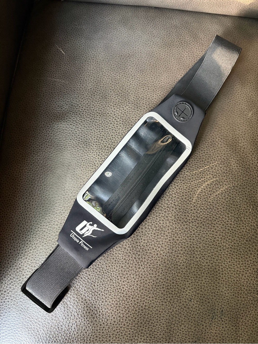 Utopia Fitness black Phone Belt Bag Waist Band with Clear Touch Window LIKE NEW